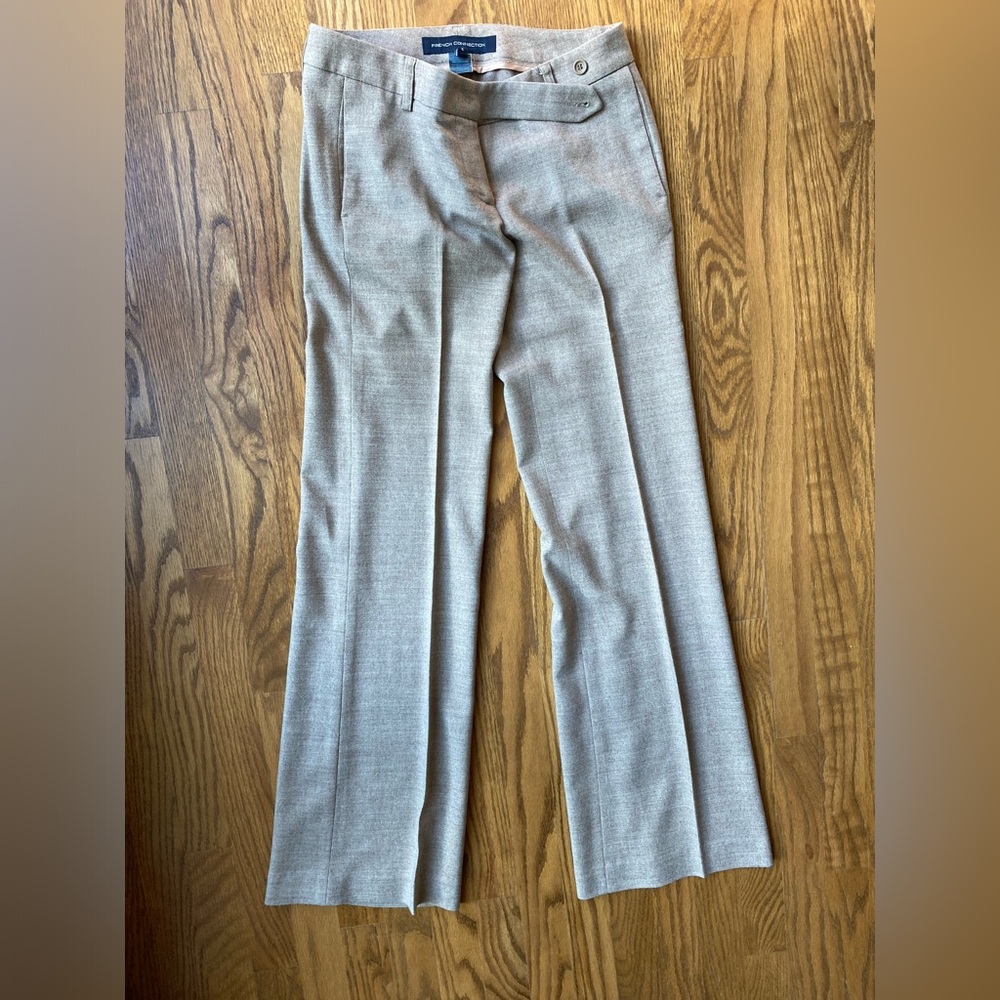 French Connection Women’s Wide Leg Trouser, Light Brown Wheat  Heathered